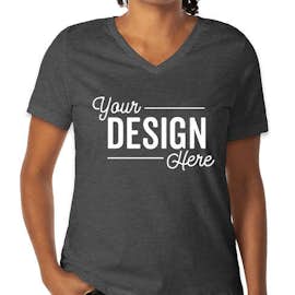 Bella + Canvas Women's Jersey V-Neck T-shirt - Color: Dark Grey Heather