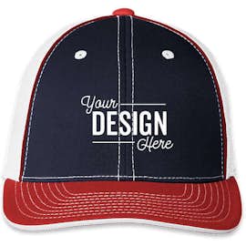 Pacific Headwear Flexfit Trucker Hat - Color: Navy / Red