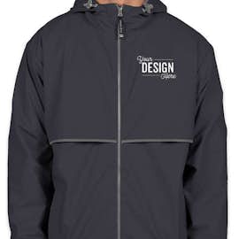 Charles River New Englander Hooded Rain Jacket - Color: True Navy / Grey