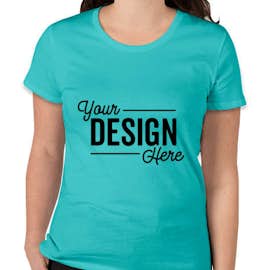 Royal Apparel Women's USA-Made Slim Fit Organic T-shirt - Color: Scuba Blue