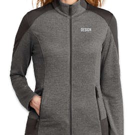 Port Authority Women's Full Zip Grid Tech Fleece Jacket - Color: Grey Smoke Heather/ Grey Smoke
