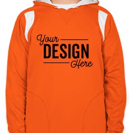 Team 365 Contrast Performance Pullover Hoodie - Color: Sport Orange / White