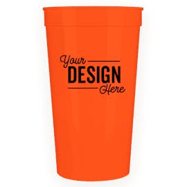 32 oz. Plastic Stadium Cup - Color: Orange