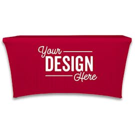 Full Color 6' Stretch Tablecloth - Color: Cardinal