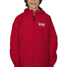 Sport-Tek Youth Full Zip Hooded Jacket - Color: True Red