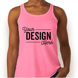 Bella + Canvas Women's Flowy Racerback Tank - Color: Neon Pink