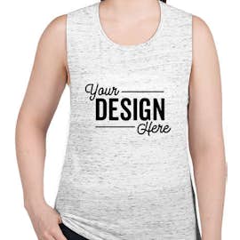 Bella + Canvas Women's Flowy Muscle Tank - Color: White Marble