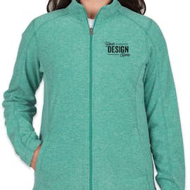 Port Authority Women's Heather Microfleece Full Zip Jacket - Color: Aqua Green Heather