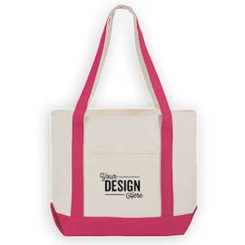 Medium 100% Cotton Boat Tote - Color: Magenta