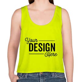 Bella + Canvas Women's Flowy Crop Tank - Color: Neon Yellow