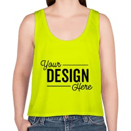 Bella + Canvas Women's Flowy Crop Tank - Color: Neon Yellow