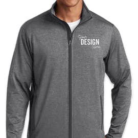 Sport-Tek Sport-Wick Stretch Full Zip Jacket - Color: Charcoal Grey Heather / Charcoal Grey