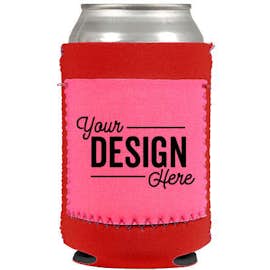 Neoprene Can Cooler with Pocket - Color: Red / Perfect Pink / Neon Pink
