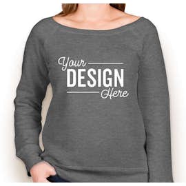 Bella + Canvas Women's Tri-Blend Wide Neck Sweatshirt - Color: Grey Triblend