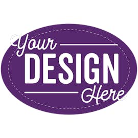 Full Color 3 in. x 2 in. Oval Vinyl Decal - Color: Team Purple