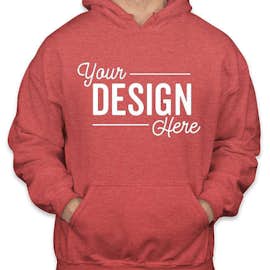 Gildan Midweight 50/50 Pullover Hoodie - Color: Heather Sport Scarlet Red