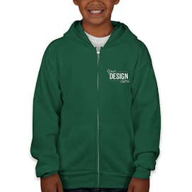 Hanes Youth EcoSmart 50/50 Zip Hoodie - Color: Deep Forest
