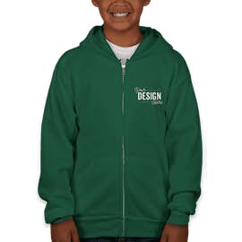 Hanes Youth EcoSmart 50/50 Zip Hoodie - Color: Deep Forest