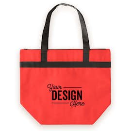 Basic Zippered Insulated Grocery Tote - Color: Red