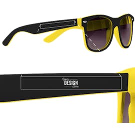 Two-Tone Malibu Sunglasses - Color: Yellow / Black