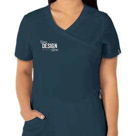Cherokee Infinity Women's Mock Wrap Scrub Top - Color: Caribbean Blue