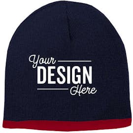 Sportsman Bottom Stripe Beanie - Color: Navy / Red