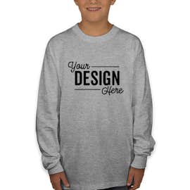Hanes Youth Authentic Long Sleeve T-shirt - Color: Light Steel
