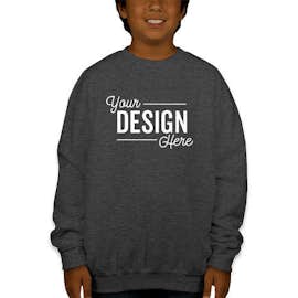 Gildan Youth Midweight 50/50 Crewneck Sweatshirt - Color: Dark Heather