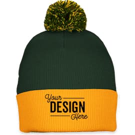 Sportsman Pom Pom Beanie - Color: Forest / Gold