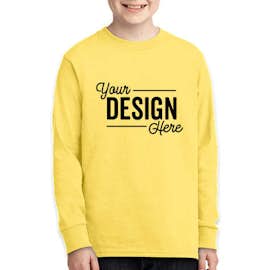 Port & Company Youth Core Cotton Long Sleeve T-shirt - Color: Yellow