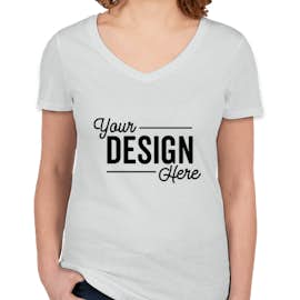 Canada - Threadfast Women's Slim Fit Lightweight V-Neck Pigment Dyed T-shirt - Color: Chambray