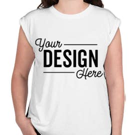 Bella + Canvas Women's Flowy Rolled Cuff T-shirt - Color: White