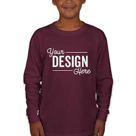 Gildan Youth Ultra Cotton Long Sleeve T-shirt - Color: Maroon