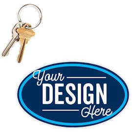 5.75 in. x 3.375 in. Oval Car Magnet w/ contrast trim - Color: Navy / Columbia Blue