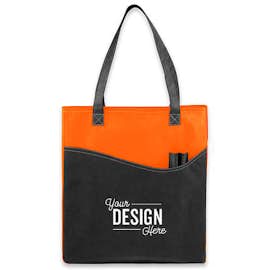 Promotional Non-Woven Pocket Convention Tote - Color: Orange