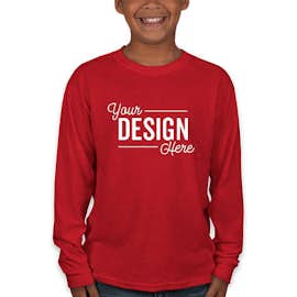 Jerzees Youth 50/50 Long Sleeve T-shirt - Color: True Red