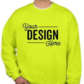 Gildan Midweight 50/50 Crewneck Sweatshirt - Color: Safety Green