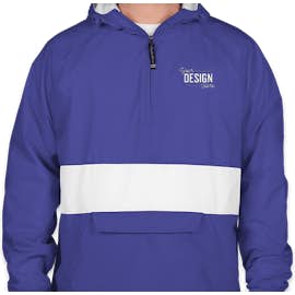 Charles River Classic Striped Hooded Packable Anorak - Color: Royal / White