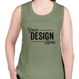 Bella + Canvas Women's Flowy Muscle Tank - Color: Heather Olive