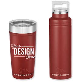 20 oz. Arctic Zone Copper Vacuum Insulated Drinkware Gift Set - Color: Brick Red