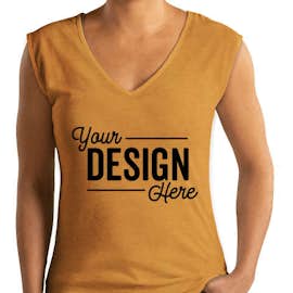 Next Level Women's Slim Fit Festival V-Neck Tank - Color: Antique Gold