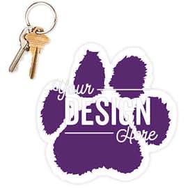 5.5 in. x 5.5 in. Paw Print Car Magnet - Color: Team Purple / White