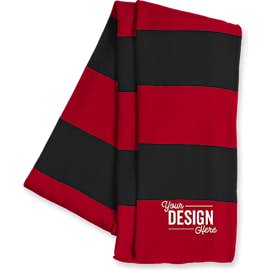 Sportsman Rugby Knit Scarf - Color: Red / Black