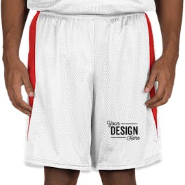Augusta Top Score Lacrosse Shorts - Color: White / Red