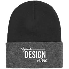 Port & Company Cuff Beanie - Color: Black / Athletic Oxford