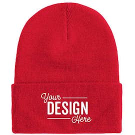 Port & Company Fleece Lined Cuff Beanie - Color: Athletic Red