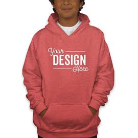 Gildan Youth Midweight 50/50 Pullover Hoodie - Color: Heather Sport Scarlet Red