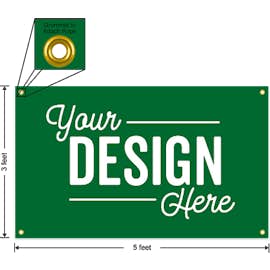 Full Color 5' x 3' Vinyl Banner - Color: Kelly Green