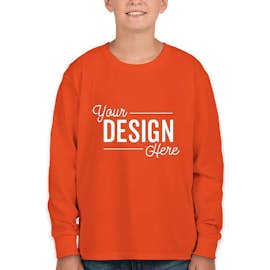 Fruit of the Loom Youth 100% Cotton Long Sleeve T-shirt - Color: Burnt Orange