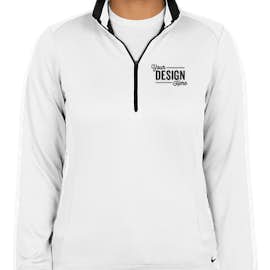 Nike Women's Dri-FIT Half Zip Performance Pullover - Color: White / Black